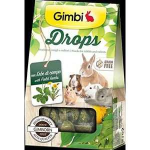 Gimbi Drops met veldkruid, snack voor knaagdieren zonder granen, 50 g