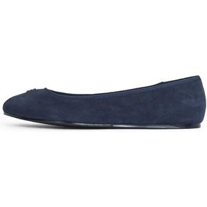 Tommy Hilfiger Dames Hardware Suede Ballet Pumps, Blauw Ruimte Blauw, 38 EU