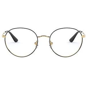 Vogue Eyewear Vo4177 brilmontuur voor dames, rond, op recept verkrijgbaar, Top zwart/goud/demo lens