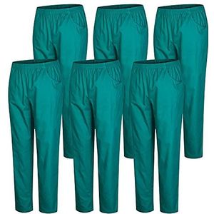 MISEMIYA - Verpakking met 6 stuks, uniseks, elastisch, uniformen, medische uniformen, Celeste Y Blanco, S