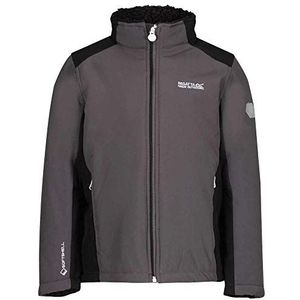 Regatta RIVENDALE II Softshell-jas Junior, winddicht, met reflecterende motieven, Soft Shell, Unisex Kinderen, Magneet/Zwart, FR: 4XL (maat fabrikant: 14 YR)