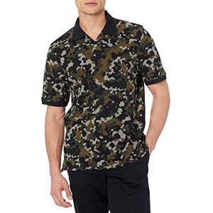 Amazon Essentials Men's Poloshirt van piqué-katoen met normale pasvorm (verkrijgbaar in grote en lange maten), Olijfgroen Camo, S