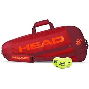 HEAD Core 3R Pro Tennis Racquet Bag - 3 Racket Tennis apparatuur plunjezak, rood/donkerrood