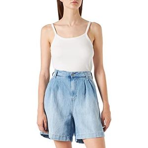 MUSTANG Dames geplooide shorts, Medium Blauw 301, 30