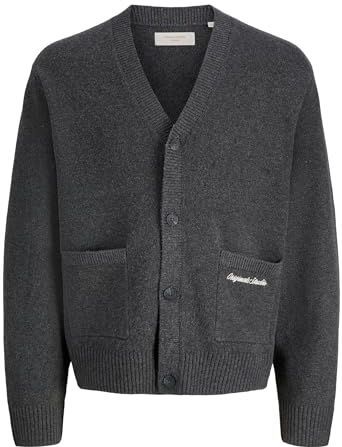 JACK & JONES Jornorrebro Gebreide cardigan, dark grey melange, L