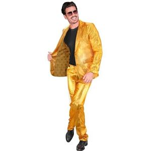 WIDMANN MILANO PARTY FASHION Mr Gold Pack, gouden pak, jas en broek, Showman, Disco Fever Casino-party, oudejaarsavond