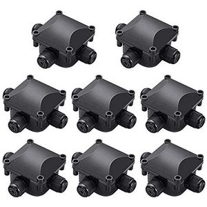 Aftakdoos - Waterdicht IP68 - 3-weg Kabelverbinder - 8 Stuks