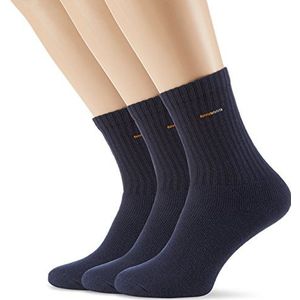 Camano Unisex 3-pack sportsokken Basic met comfortabele band dames en heren kousen, blauw (Navy 4), 43-46 EU