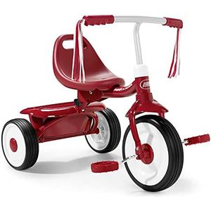 Radio Flyer Fold 2 Go driewieler, rood, driewieler voor peuters van 1 - 3 jaar