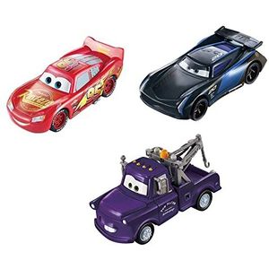 Disney en Pixar Cars kleurveranderende Bliksem McQueen, Takel en Jackson Storm, set van 3, cadeau voor kinderen van 3 jaar en ouder, GPB03