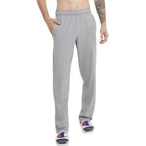 Champion Heren Open Bodem Lichtgewicht Jersey Joggingbroek Open Bodem Lichtgewicht Jersey Broek, Oxford grijs C Patch Logo, M