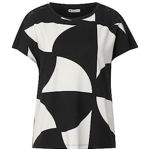 Street One Jersey shirt voor meisjes, bedrukt, zwart, 36