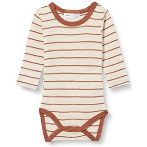 NAME IT Baby Jongens Nbmwang Wol Plain AOP Ls Xxii Body, Peyote Melange, 62 cm