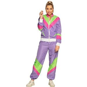 Boland - Kostuum voor volwassenen Tracksuit 80s met zakken, jas en broek, campingpak, joggingpak, assi pak, retro stijl, groepskostuum, themafeest, carnaval