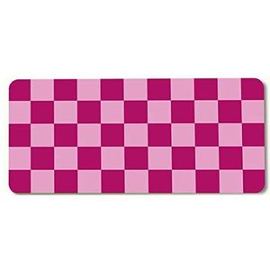 BXGH Muismatten met antislip rubberen basis, roze/rood Fun Board Grid gestikte rand Gaming muismat 400 x 800 mm* 3 mm