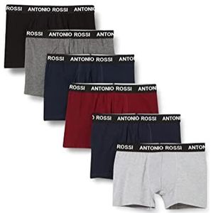 ANTONIO ROSSI FM London Heren Antonio Rossi Fitted Boxer Hipsters (Pack van 6), Klassiek Donker, M