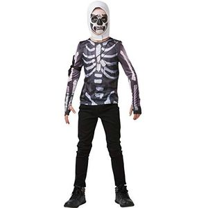 Rubie's Officiële Fortnite Skull Trooper Kostuumkit, Gaming Skin, Medium (152 cm)