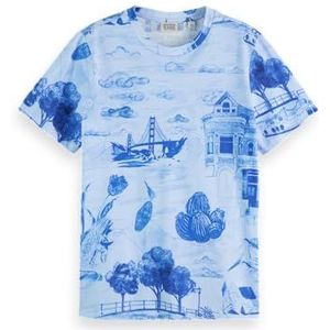 Scotch & Soda T-shirt met print voor dames, regular fit, Journey Of The Free Mind Blue 7366, S