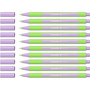 Schneider Line-Up Pastel Fineliner (driehoekige fineliner, lijndikte 0,4 mm, behuizing van biogebaseerde kunststof) 10 stuks, pastel-lila