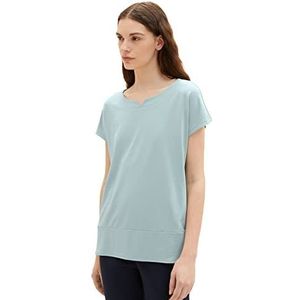 TOM TAILOR Dames T-shirt 1035892, 30463 - Dusty Mint Blue, XS