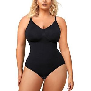 BRABIC Bodysuit for Women Seamless Tummy Control Shapewear Sleeveless Tank Tops Body Shaper (Black, 3X-Large/4X-Large)