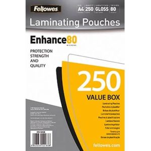 Fellowes 5312901 A4 lamineerfolies (80 micron) in een praktische verpakking van 250 stuks