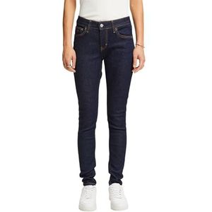 ESPRIT Gerecycled: skinny jeans met middelhoge tailleband, Blue Rinse, 27W x 34L