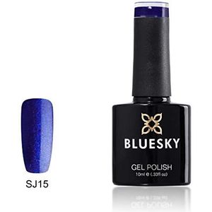 Bluesky Christmas Glitter Gel Nail Polish, Crystal Royal Sparkly Sj15, Dark Blue Glitter, Long Lasting, Chip Resistant, 10 ml (Requires Curing Under UV LED Lamp)