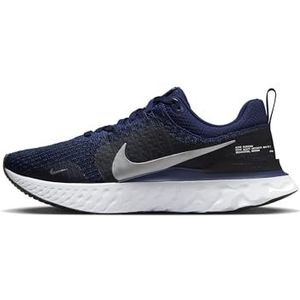 NIKE React Infinity Run FK 3 Sneakers voor heren, marine/metallic zilver, 45,5 EU, College Marine Metallic Zilver, 45.5 EU