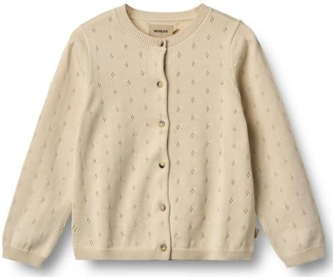 Wheat - Maia - Gebreid Meisjesjack - 3336 Sandshell - GOTS-gecertificeerd