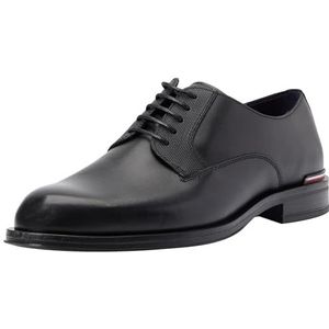 Tommy Hilfiger Heren Core RWB Hilfiger Text LTH schoen Derby, Zwart, 44 EU