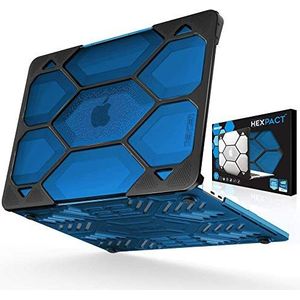 iBenzer LC-HPE-T13CYBL Hexpact Clip beschermhoes voor Apple MacBook Pro 13"" (2016-2018) met TPU-beschermframe, ventilatiegleuven, honingraatstructuur, anti-slip voeten - blauw