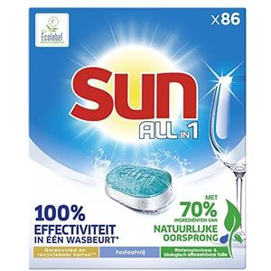 Sun All-in 1 Normaal Vaatwastabletten, een complete aanpak in één tablet - 86 tabletten
