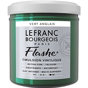 Lefranc Bourgeois 300496 Flashe acryl- en vinylverf, lichtecht, dekkend en bestand tegen veroudering - 125ml Pot, Chrome Green
