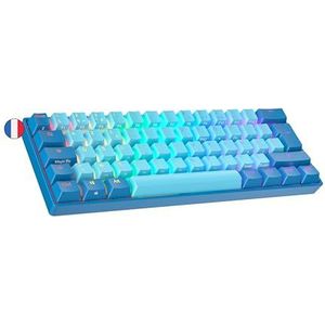 Ranked N60 Nova - Mechanisch Gamingtoetsenbord - Blauw - 60% - 62 Toetsen Multi Color RGB LED Backlit - AZERTY ISO FR