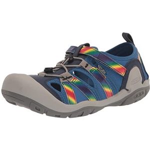 KEEN Uniseks Knotch Creek sandalen voor kinderen, Bright Cobalt Rainbow Tie Dye, 25/26 EU