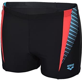 ARENA M THREEFOLD Short R Swim Trunks, zwart-watermeloen, 48 heren, Black-black-anguria