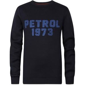 Petrol Industries Knitwear trui voor jongens, ronde hals, print voor kinderen, Middernacht Marine, 10 Jaar