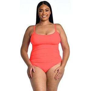 La Blanca Dames Island Goddess Rouched Body Lingerie Mio One Piece Badpak Hot Coral, 18W