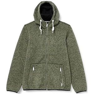 Yuka Heren gebreide fleece jas 18331418, olijfmelange, S, Olive melange, S