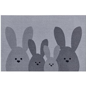 Deurmat Bunny Wasbaar 30°C - grijs 40x60 cm