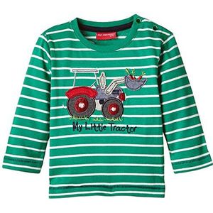 SALT AND PEPPER Babyjongens B Longsleeve Tractor Stripe shirt met lange mouwen, groen (green 658), 68 cm