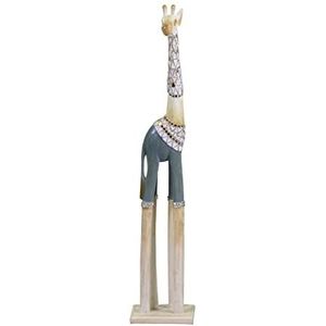 Vacchetti Giraffe hout lichtblauw wit, groot