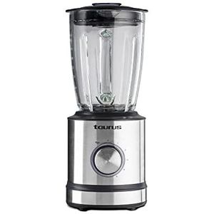 Taurus Blender met 1200 W vermogen, glazen kan met 1,75 l inhoud, 6 messen van roestvrij staal, versnippert ijs, 5 snelheden + puls