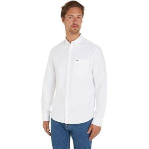 Tommy Jeans Heren TJM Reg Oxford Shirt Jurk, Wit, XXL grote maten tall