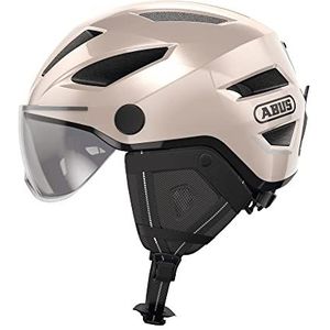 ABUS Pedelec 2.0 ACE cityhelm - fietshelm met achterlicht, vizier, regenkap, oorbescherming - voor dames en heren - goud, maat S