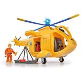 Simba – Brandweerman Sam Helikopter Wallaby Ii, Met Tom Thomas Figuur, Met Licht En Origineel Geluid, Met Draaibare Rotor En Lier Lier 6 Zitplaatsen, 34 Cm, Voor Kinderen Vanaf 3 Jaar