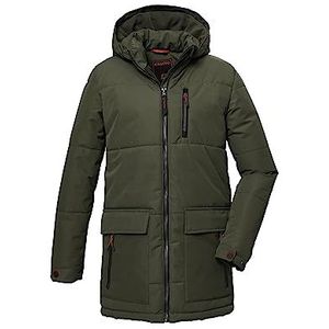 killtec Jongens Gewatteerde parka met capuchon/winterjas is waterafstotend KOW 135 BYS QLTD PRK, dark olive, 164, 39877-000