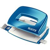 Leitz Mini Perforator, 10 Vellen, Met Formaataanduidingen Op De Hulpbalk, WOW, 50601036 - Metallic Blauw