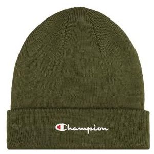 Champion Junior Caps (806070) - Gerecycled Acryl Knitted Yarn Embroidered Script Logo, Unisex Babymuts - Kinderen en Tieners, olijfgroen (GNUM), Olijfgroen (GNUM)